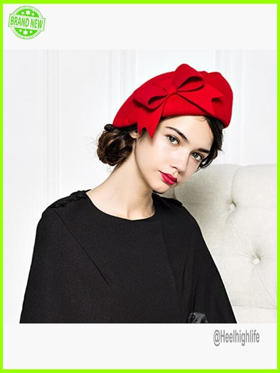 Vintage Wool Beret with Veil Fascinator Adjustable Fedora for Weddings main image 4